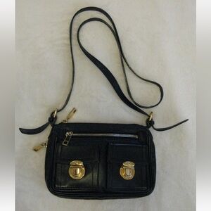Marc Jacobs Collection 'Cammie' Small Black With Gold Hardware Crossbody Bag EUC